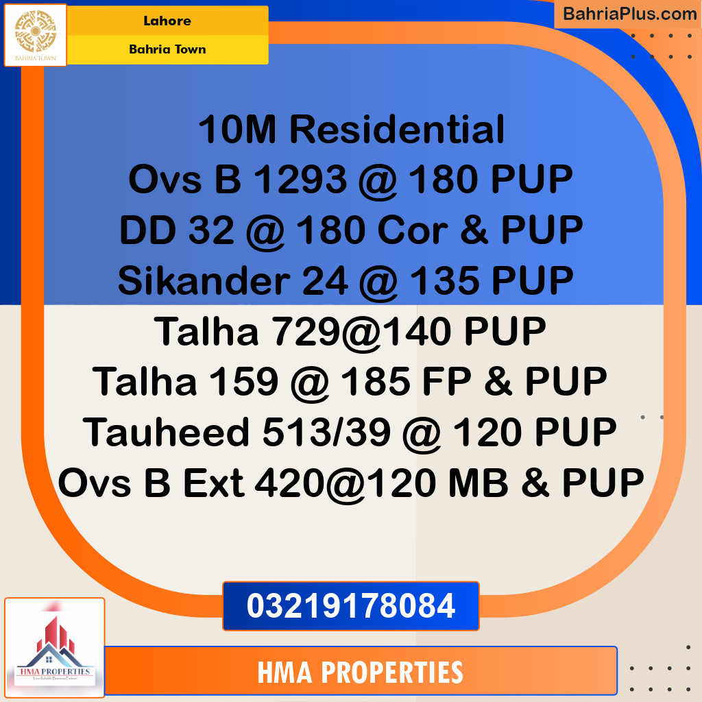 Residential Plot for Sale in Bahria Town, Lahore - (BP-291441)