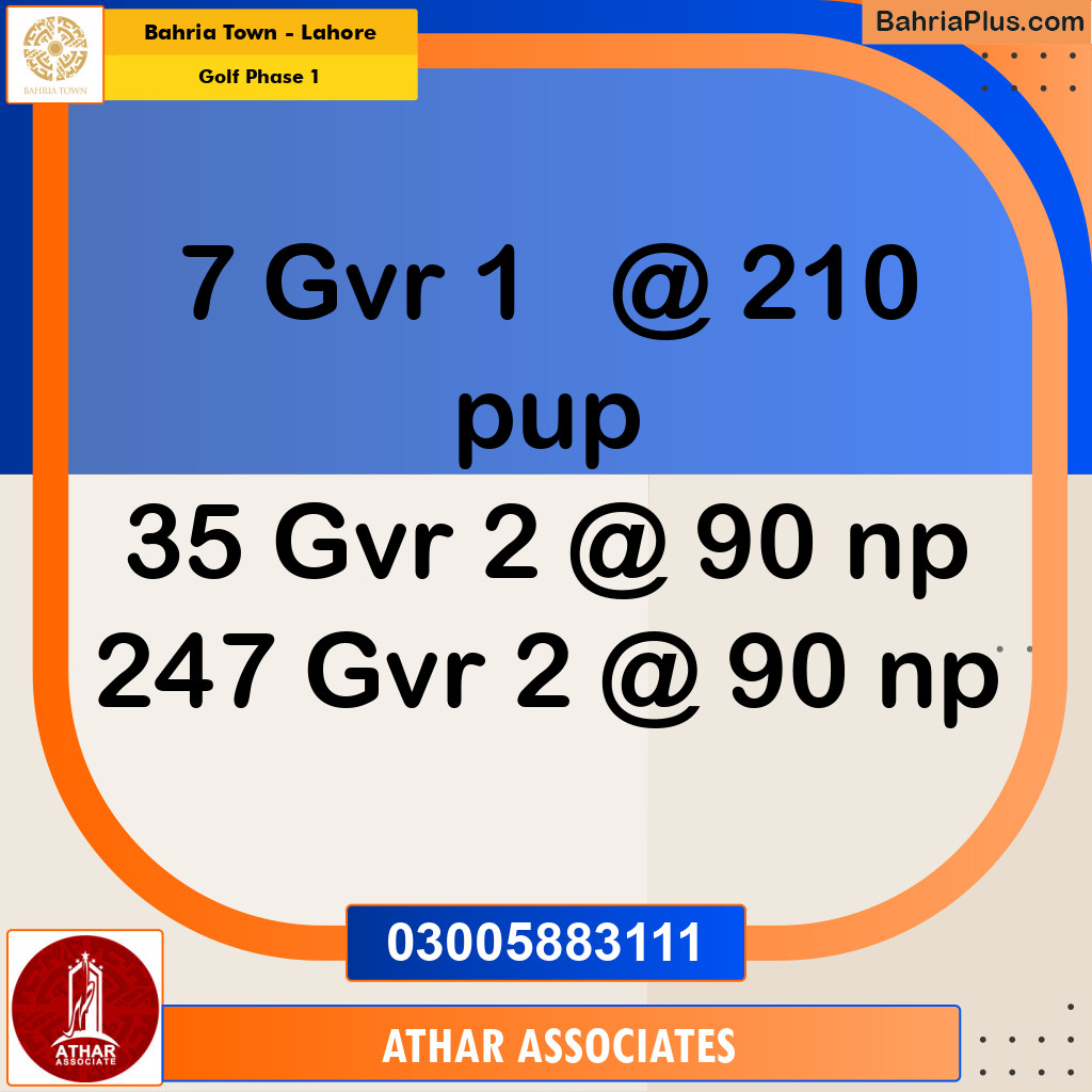 20 Marla Residential Plot for Sale in Golf Phase 1 -  Bahria Town, Lahore - (BP-291451)