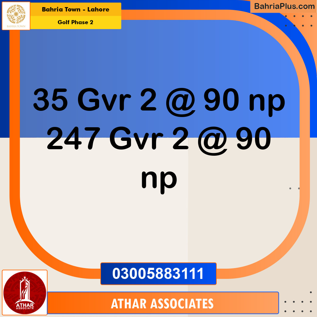 10 Marla Residential Plot for Sale in Golf Phase 2 -  Bahria Town, Lahore - (BP-291452)