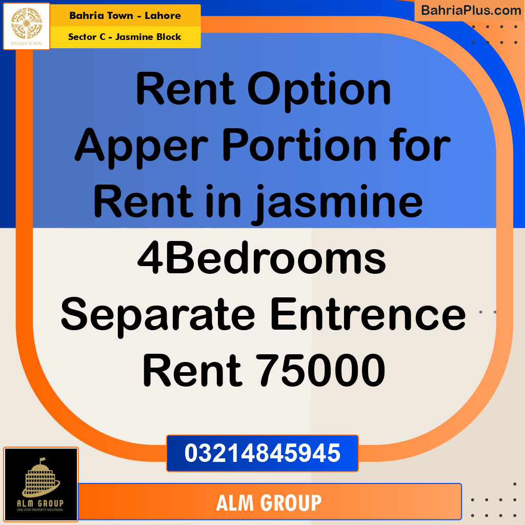 1 Kanal Residential House for Rent in Sector C - Jasmine Block -  Bahria Town, Lahore - (BP-291468)