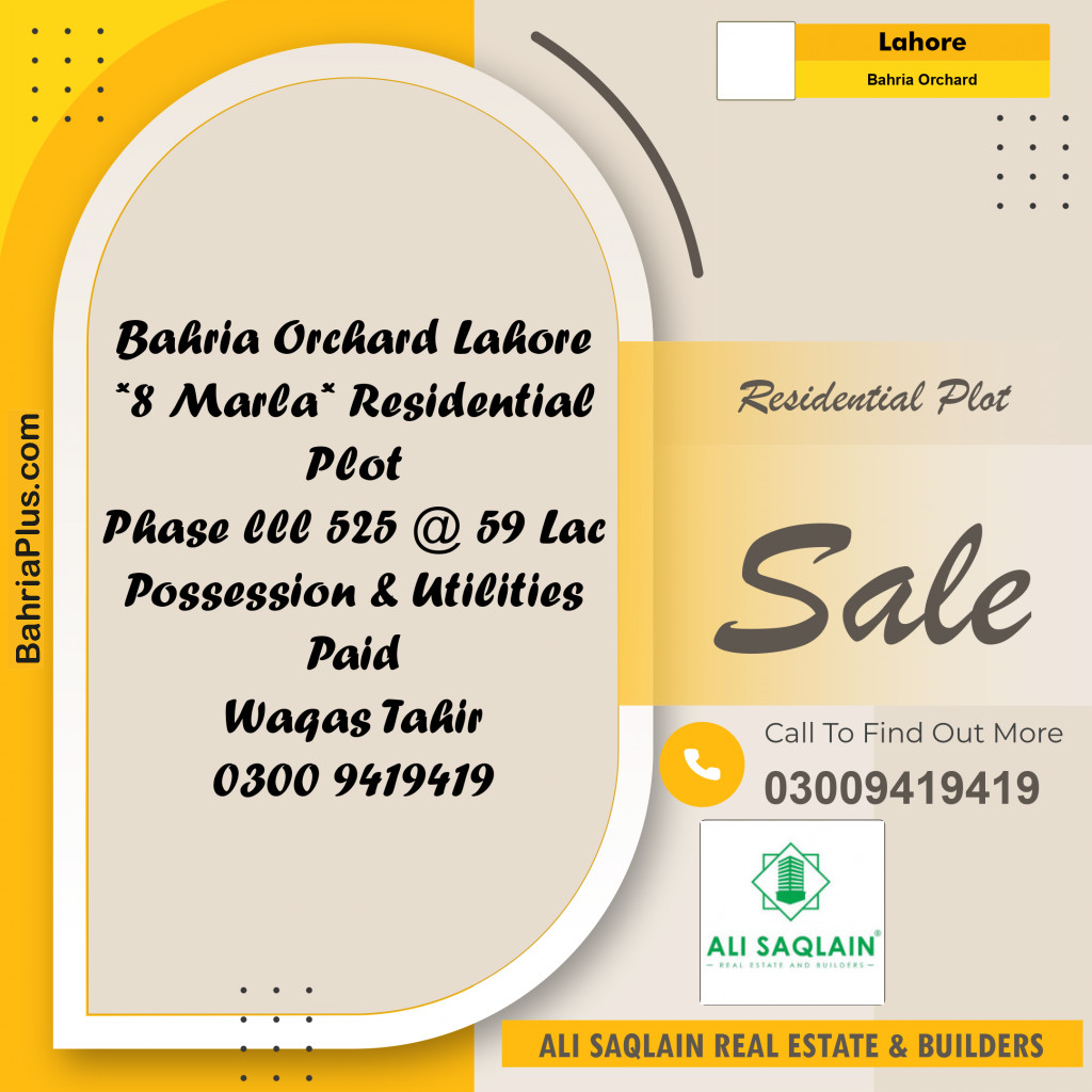 Residential Plot for Sale in Bahria Orchard, Lahore - (BP-291470)