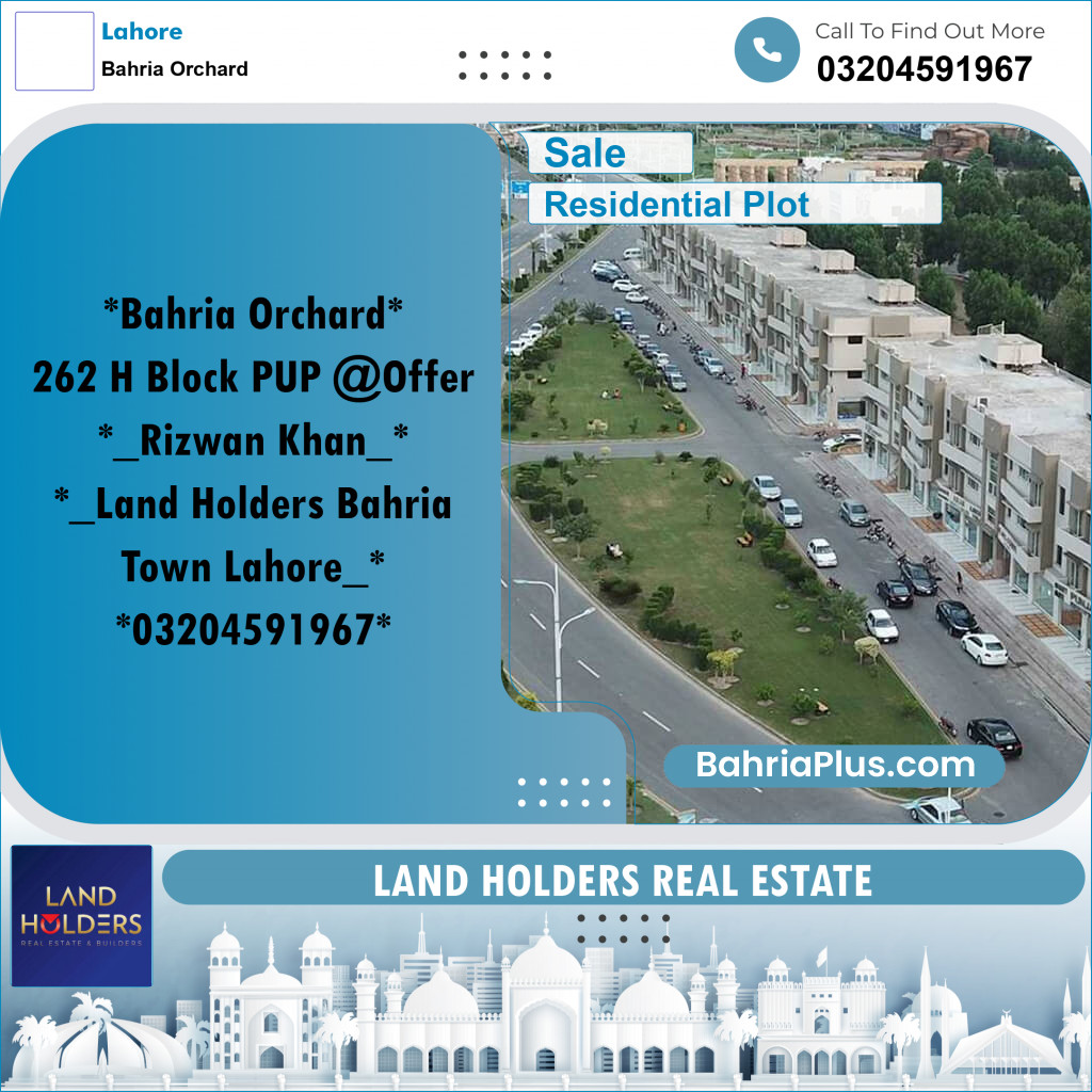 Residential Plot for Sale in Bahria Orchard, Lahore - (BP-291482)