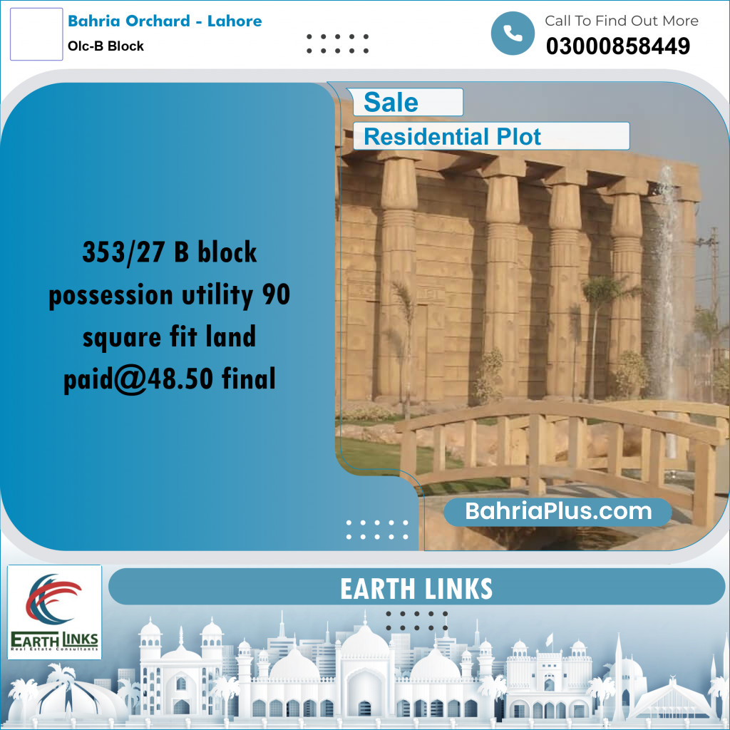 5 Marla Residential Plot for Sale in OLC-B Block -  Bahria Orchard, Lahore - (BP-291544)