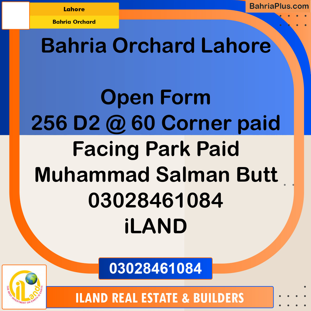 8 Marla Residential Plot for Sale in Bahria Orchard, Lahore - (BP-291571)