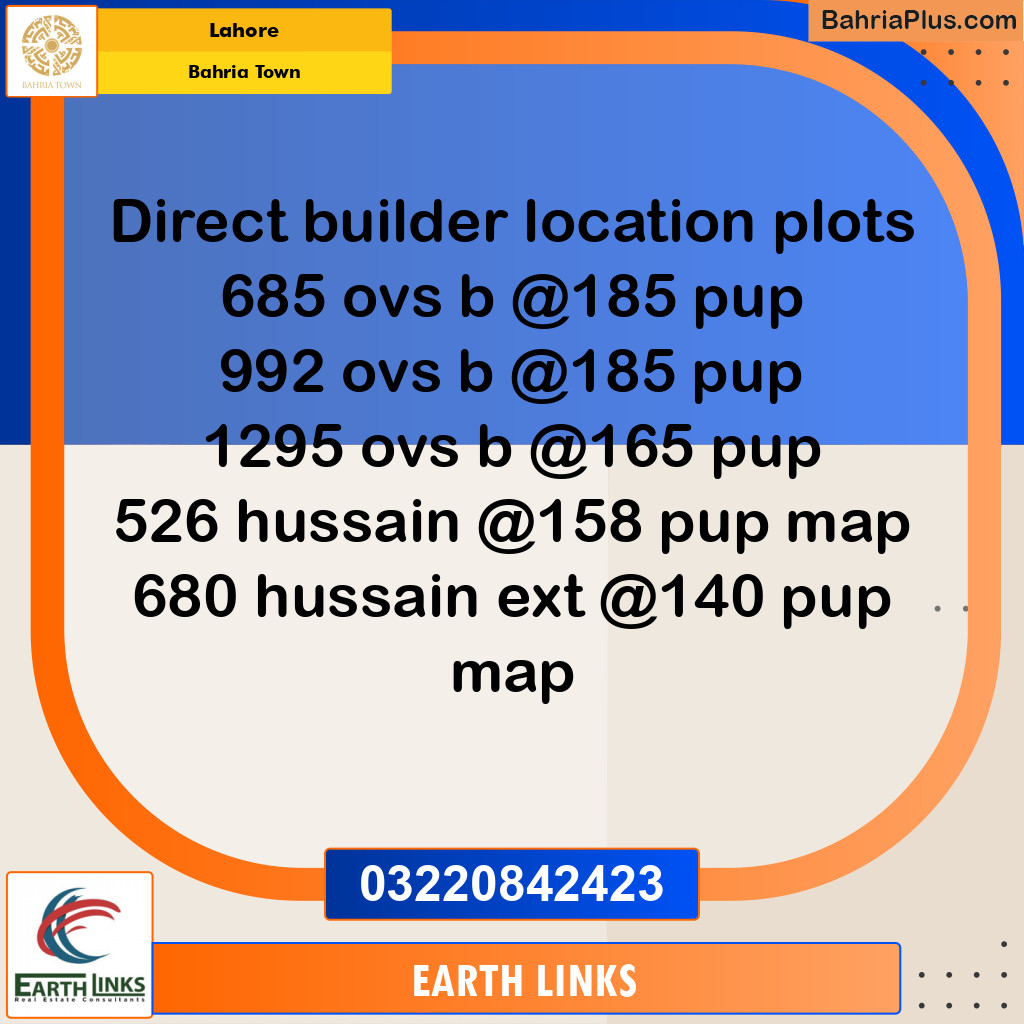 Residential Plot for Sale in Bahria Town, Lahore - (BP-291734)