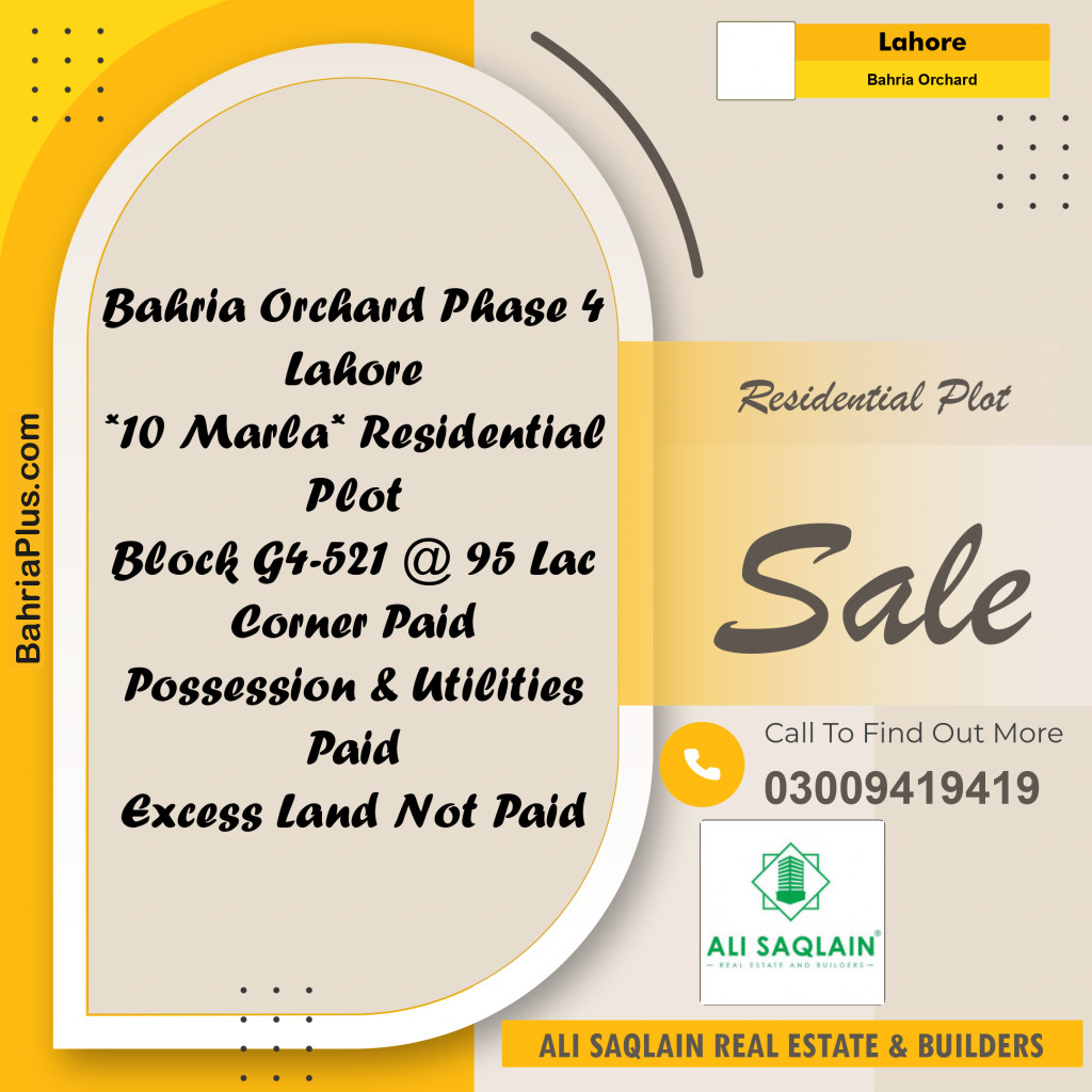 Residential Plot for Sale in Bahria Orchard, Lahore - (BP-291739)
