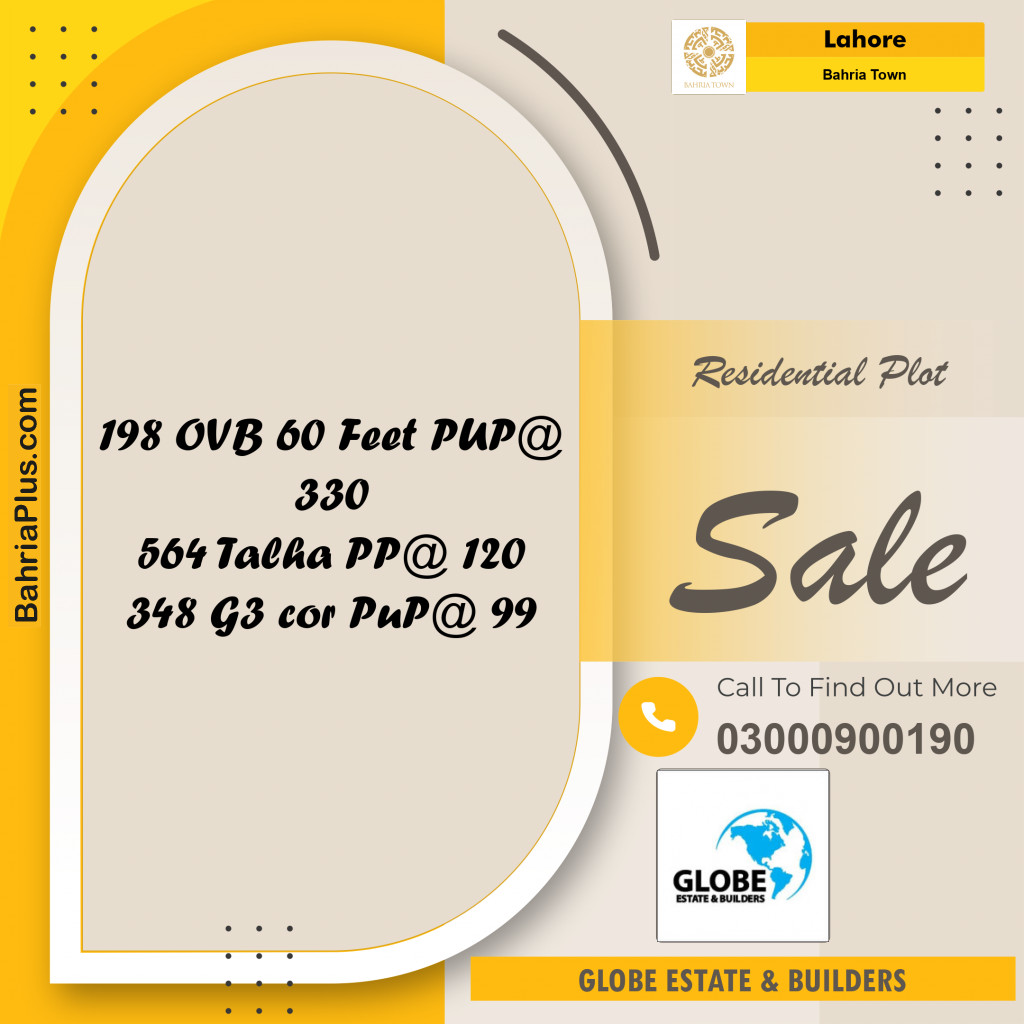 Residential Plot for Sale in Bahria Town, Lahore - (BP-291758)