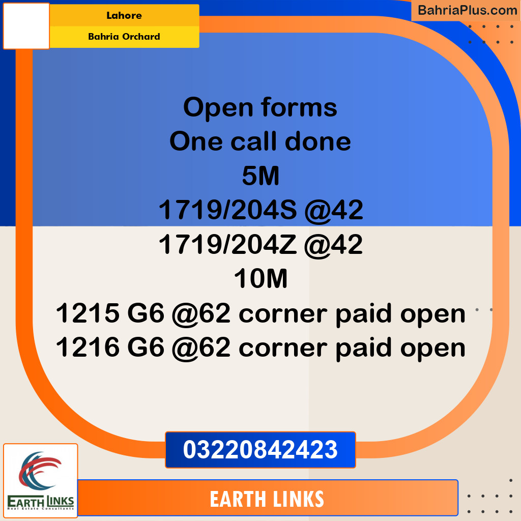 Residential Plot for Sale in Bahria Orchard, Lahore - (BP-291800)