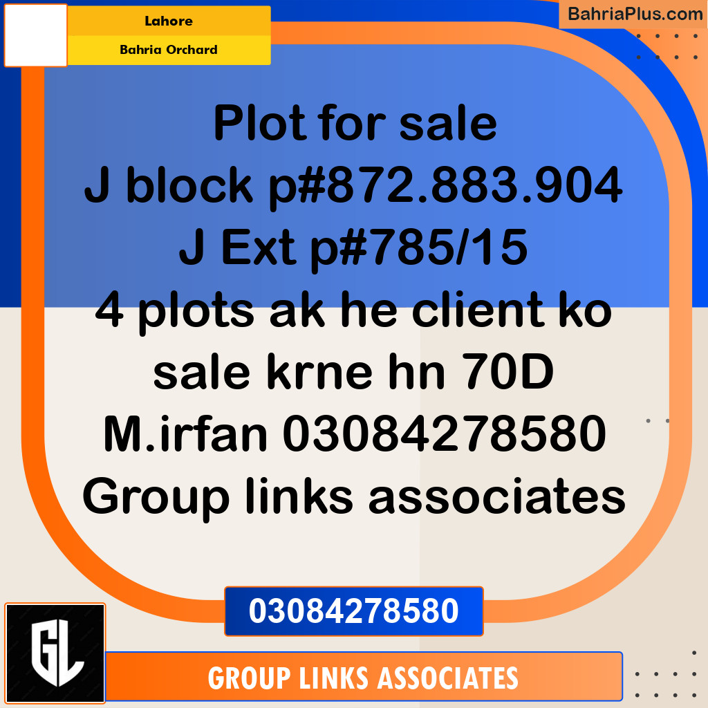 Residential Plot for Sale in Bahria Orchard, Lahore - (BP-291847)