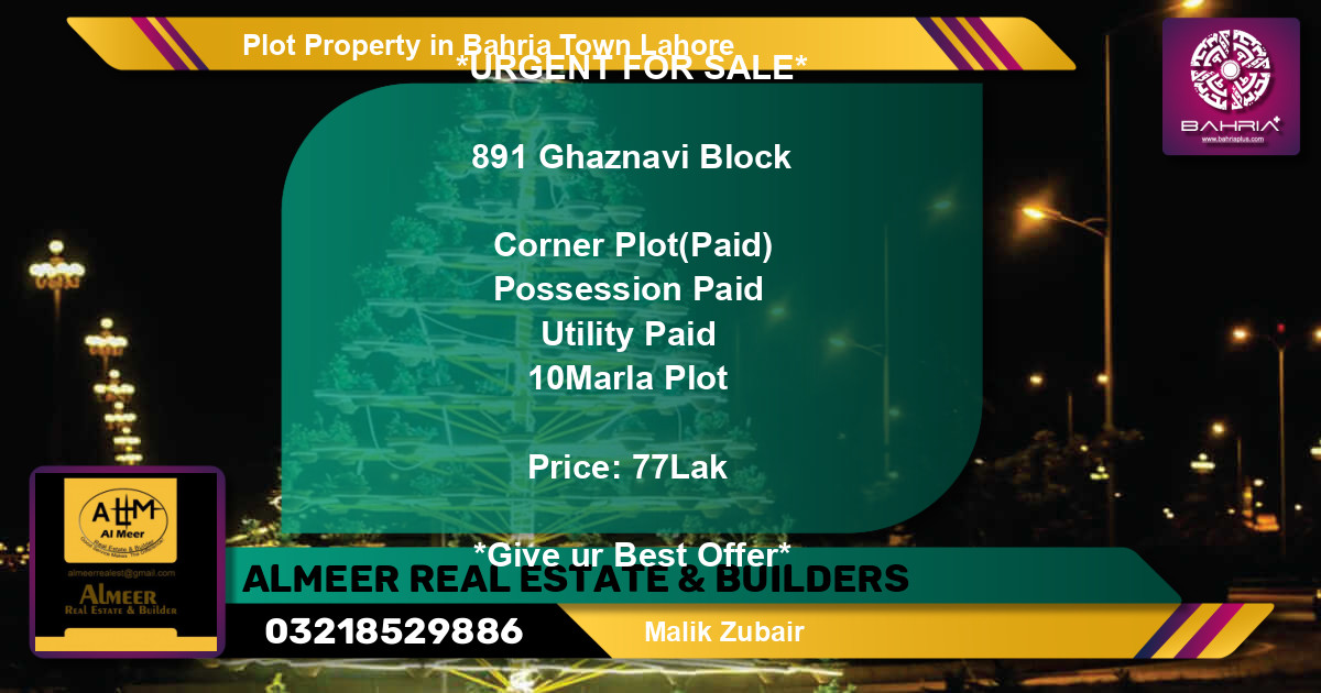 Residential Plot for Sale in Bahria Town, Lahore - (BP-29191)