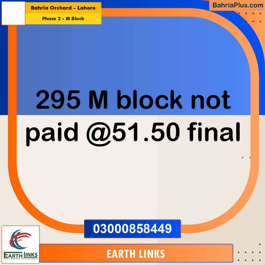 5 Marla Residential Plot for Sale in Phase 2 - M Block -  Bahria Orchard, Lahore - (BP-291918)