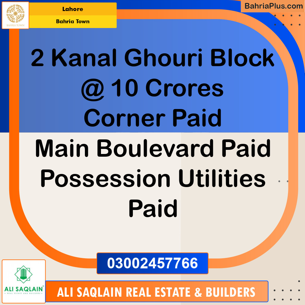 Residential Plot for Sale in Bahria Town, Lahore - (BP-291930)