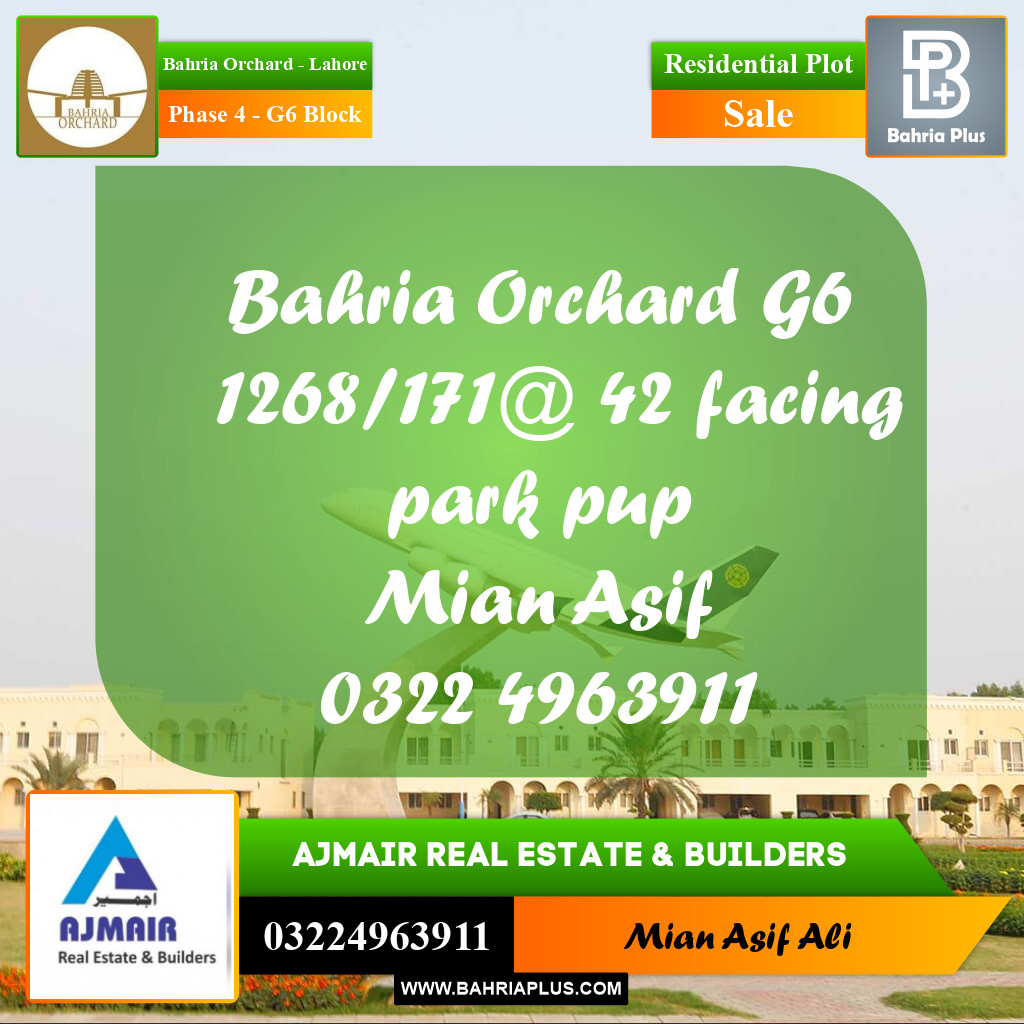 Residential Plot for Sale in Phase 4 - G6 Block -  Bahria Orchard, Lahore - (BP-291935)