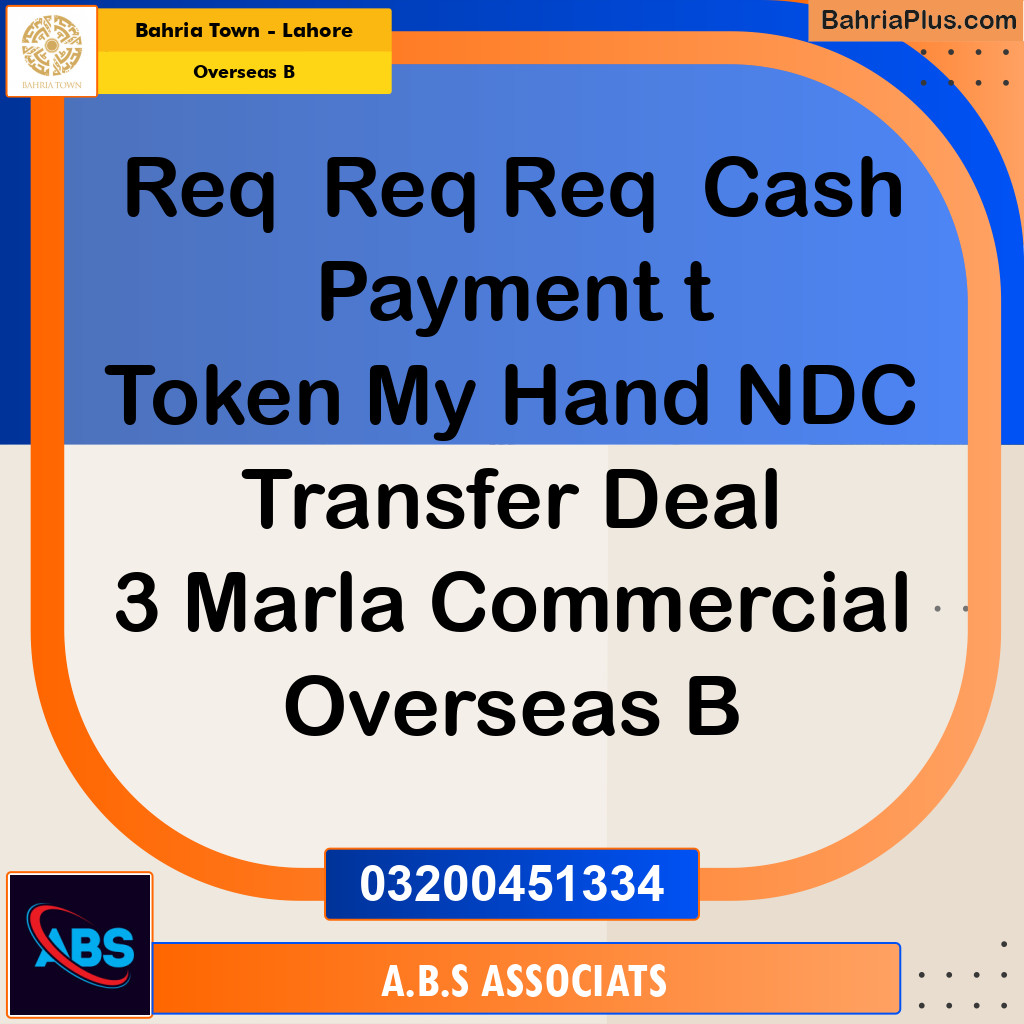 3 Marla Residential Plot for Sale in Overseas B -  Bahria Town, Lahore - (BP-291947)