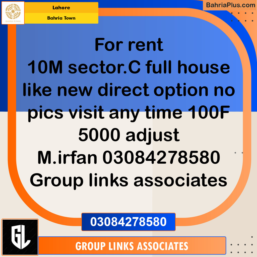 Residential House for Rent in Bahria Town, Lahore - (BP-291960)