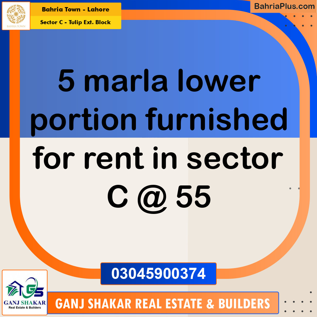 5 Marla Residential House for Rent in Sector C - Tulip Ext. Block -  Bahria Town, Lahore - (BP-292060)