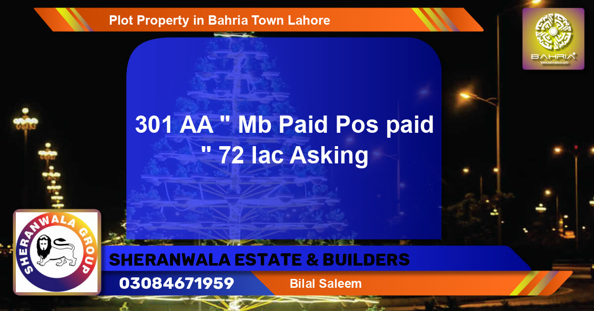 Residential Plot for Sale in Bahria Town, Lahore - (BP-29209)