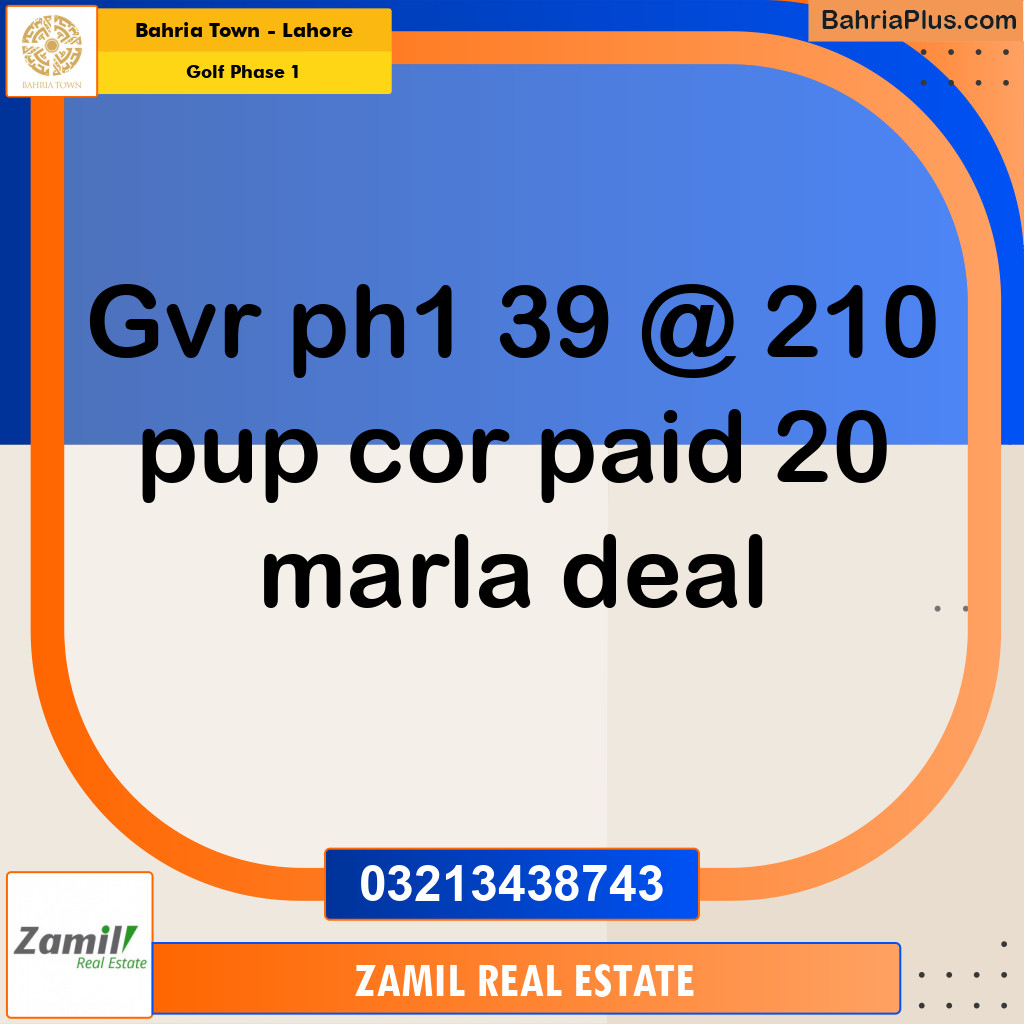 1 Kanal Residential Plot for Sale in Golf Phase 1 -  Bahria Town, Lahore - (BP-292118)