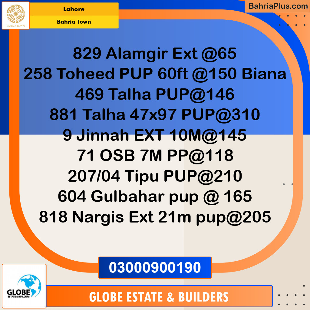Residential Plot for Sale in Bahria Town, Lahore - (BP-292152)