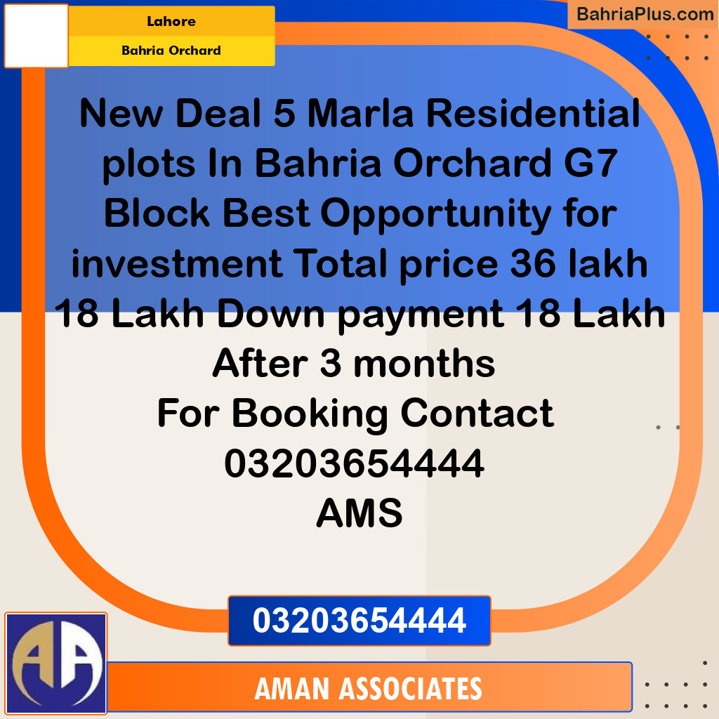 Residential Plot for Sale in Bahria Orchard, Lahore - (BP-292167)