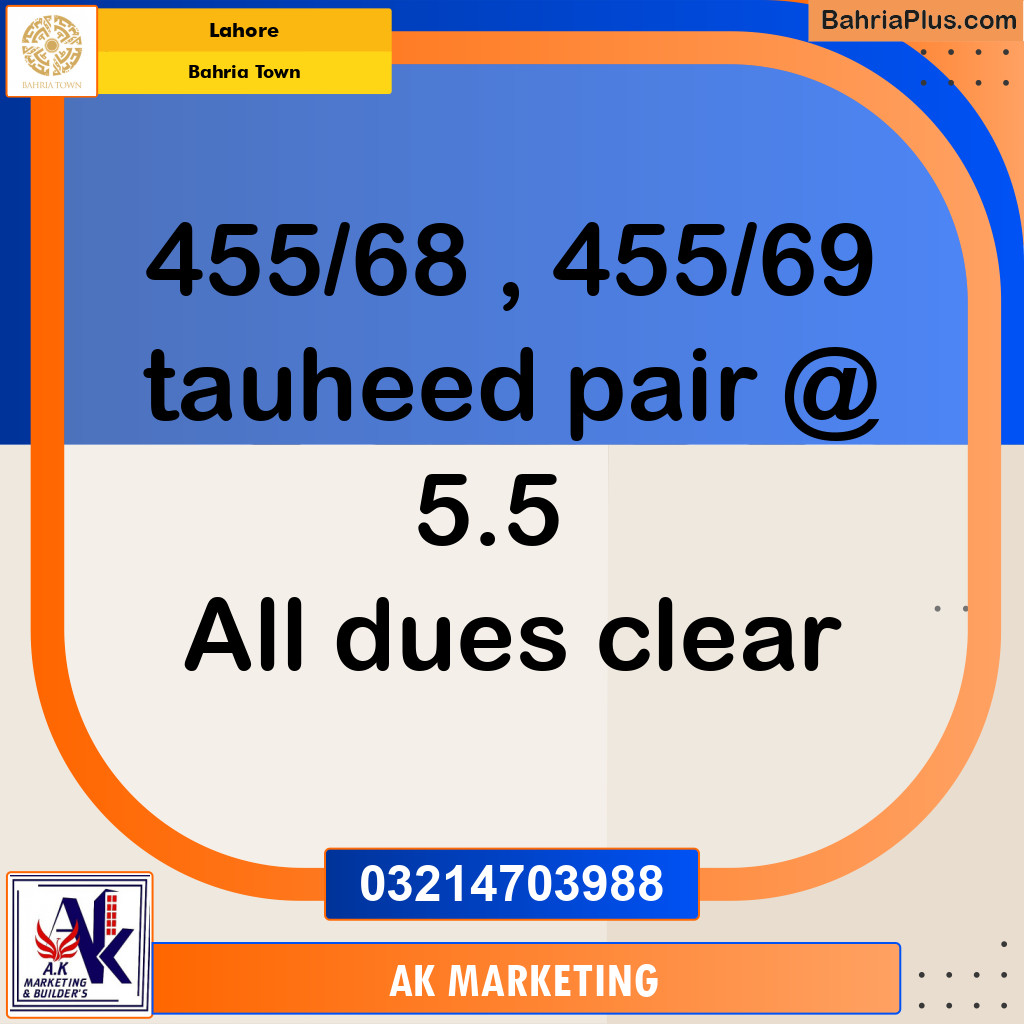 Residential Plot for Sale in Bahria Town, Lahore - (BP-292224)