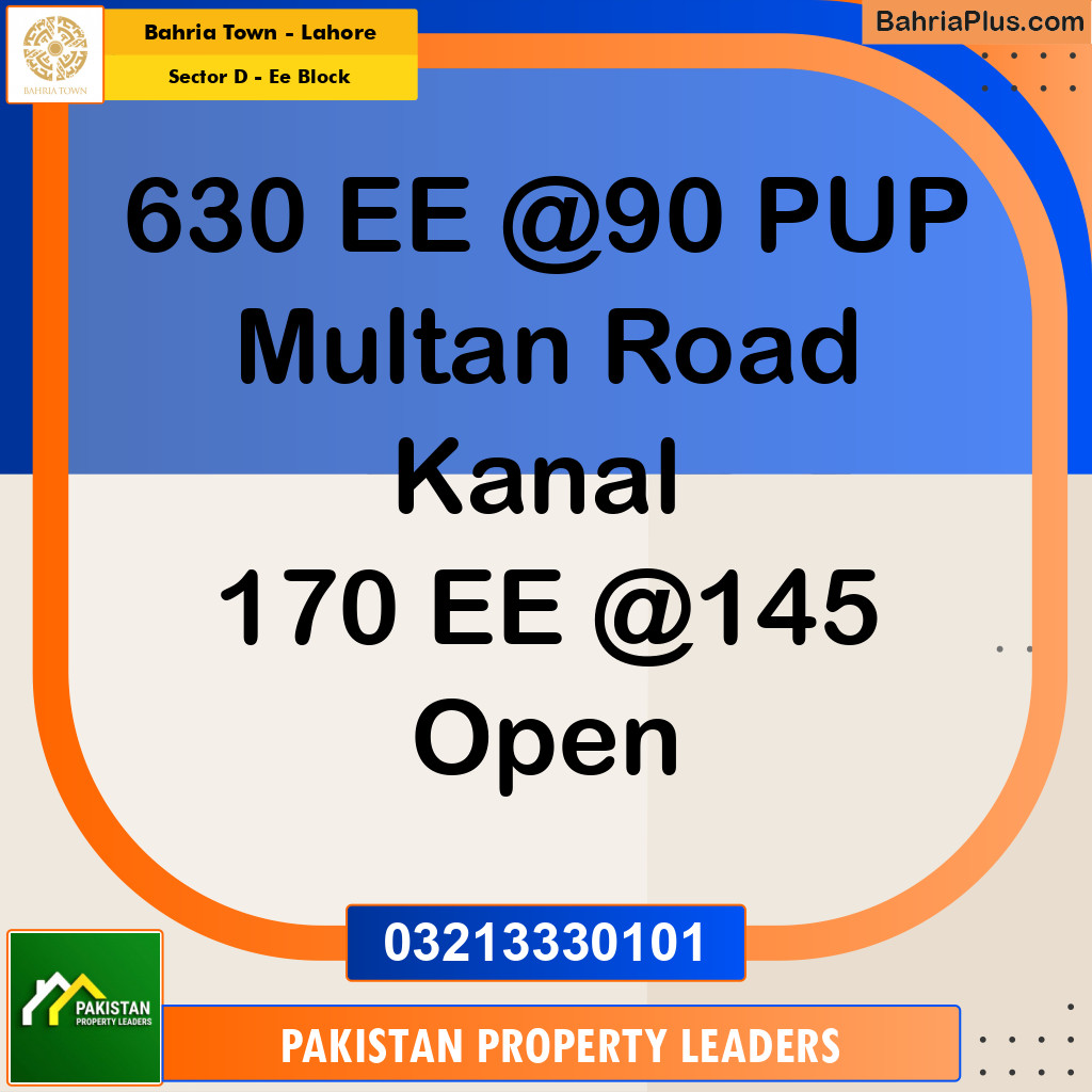 5 Marla Residential Plot for Sale in Sector D - EE Block -  Bahria Town, Lahore - (BP-292241)