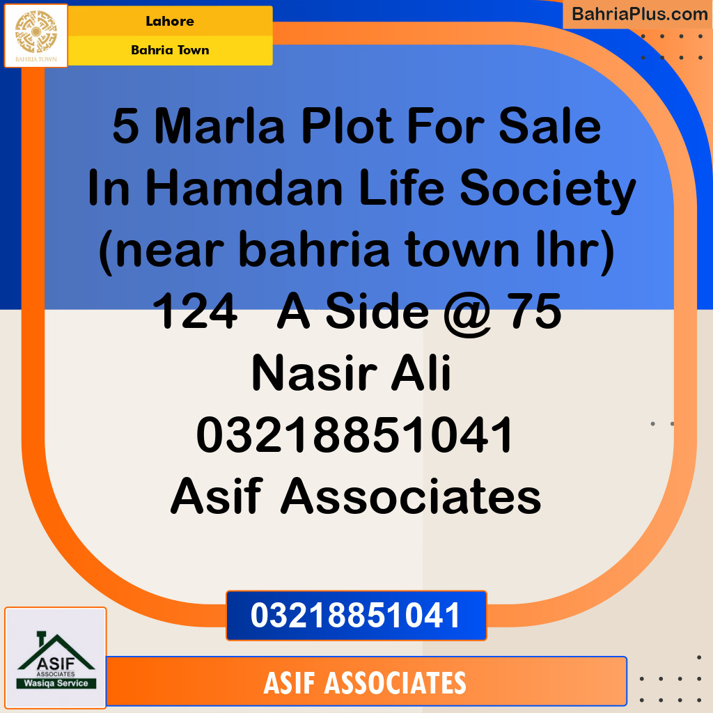 5 Marla Residential Plot for Sale in Bahria Town, Lahore - (BP-292330)