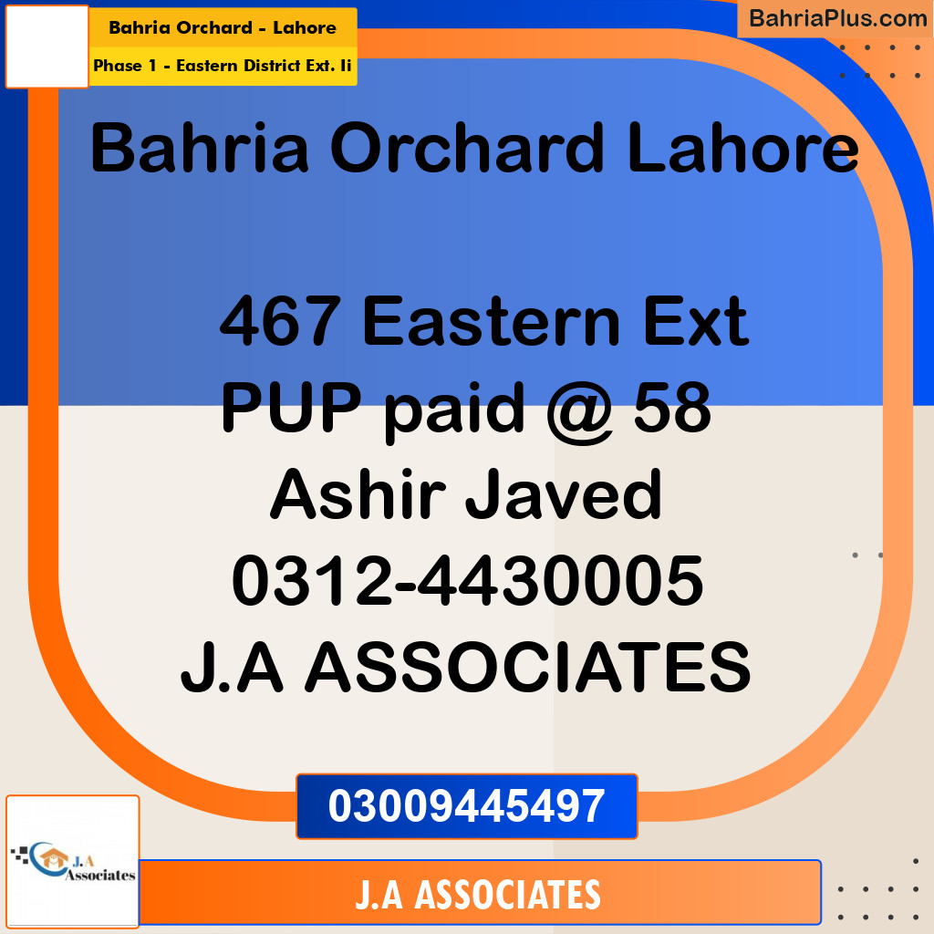 5 Marla Residential Plot for Sale in Phase 1 - Eastern District Ext. II -  Bahria Orchard, Lahore - (BP-292334)