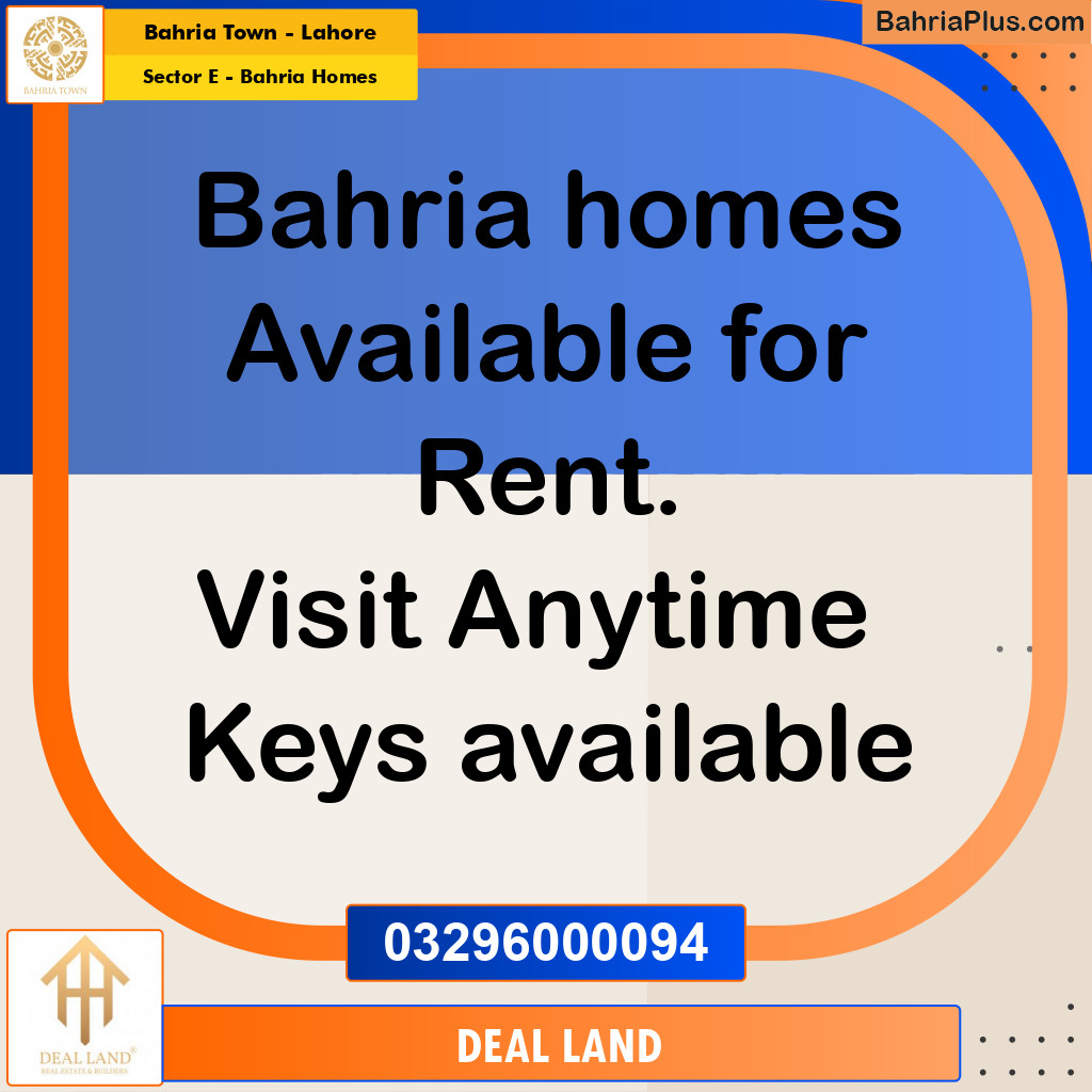 Residential House for Rent in Sector E - Bahria Homes -  Bahria Town, Lahore - (BP-292374)
