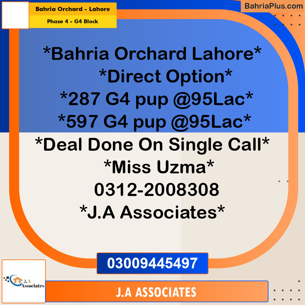 10 Marla Residential Plot for Sale in Phase 4 - G4 Block -  Bahria Orchard, Lahore - (BP-292384)