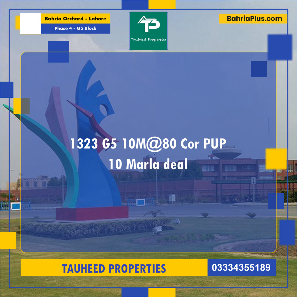 10 Marla Residential Plot for Sale in Phase 4 - G5 Block -  Bahria Orchard, Lahore - (BP-292395)