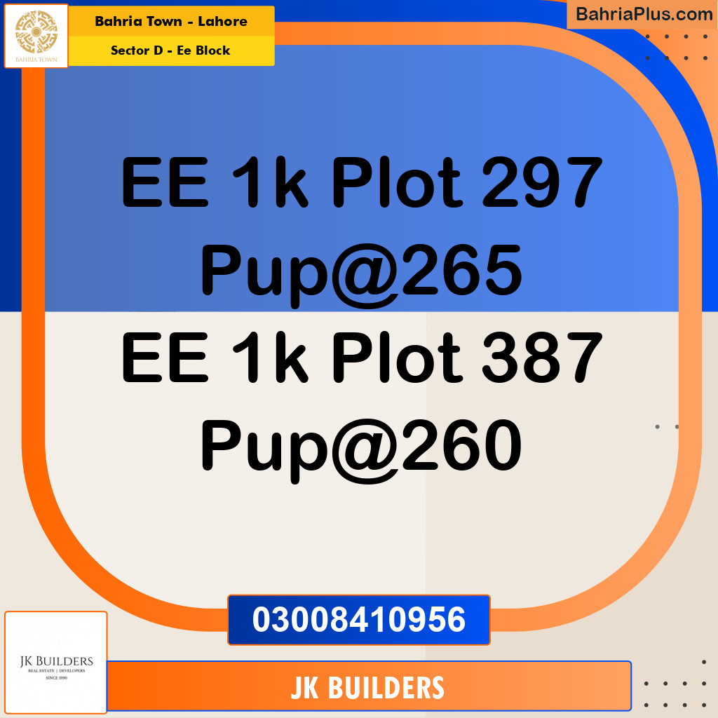 1 Kanal Residential Plot for Sale in Sector D - EE Block -  Bahria Town, Lahore - (BP-292441)
