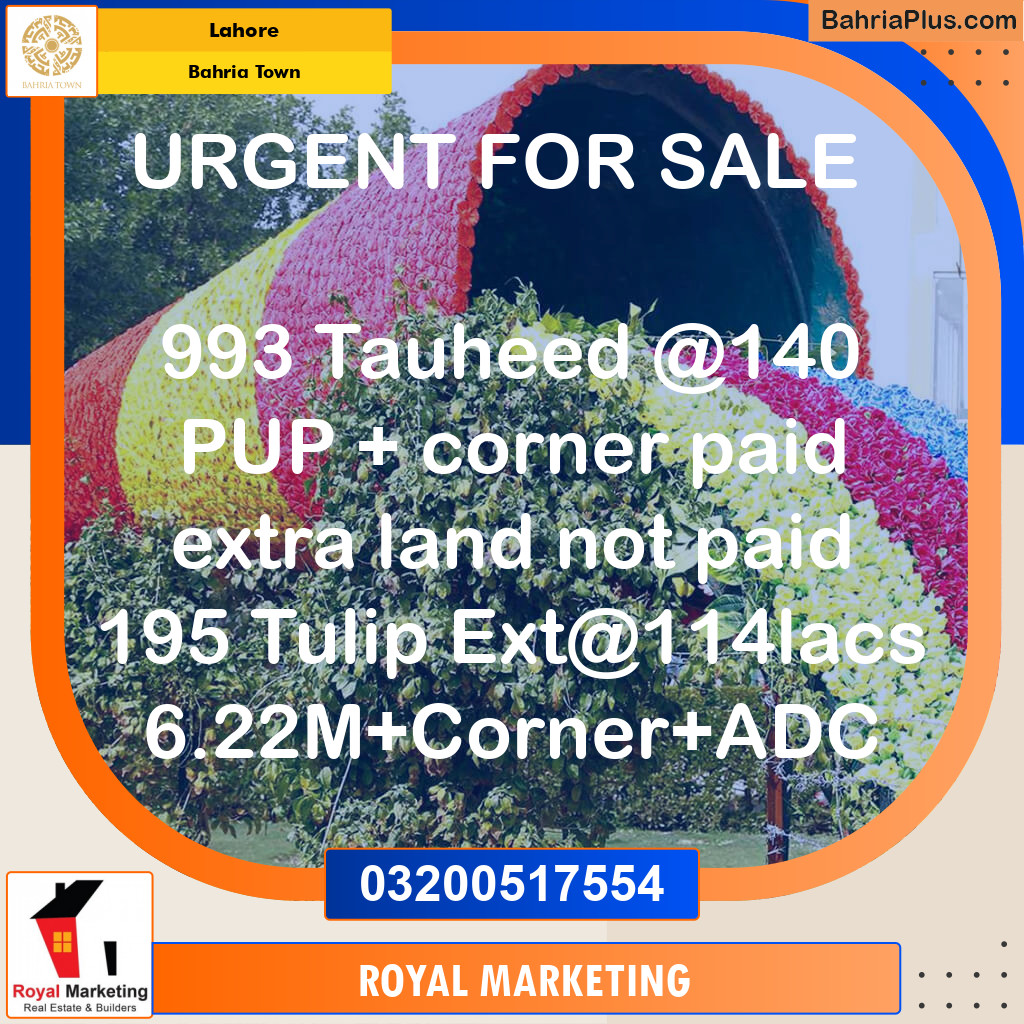 Residential Plot for Sale in Bahria Town, Lahore - (BP-292488)