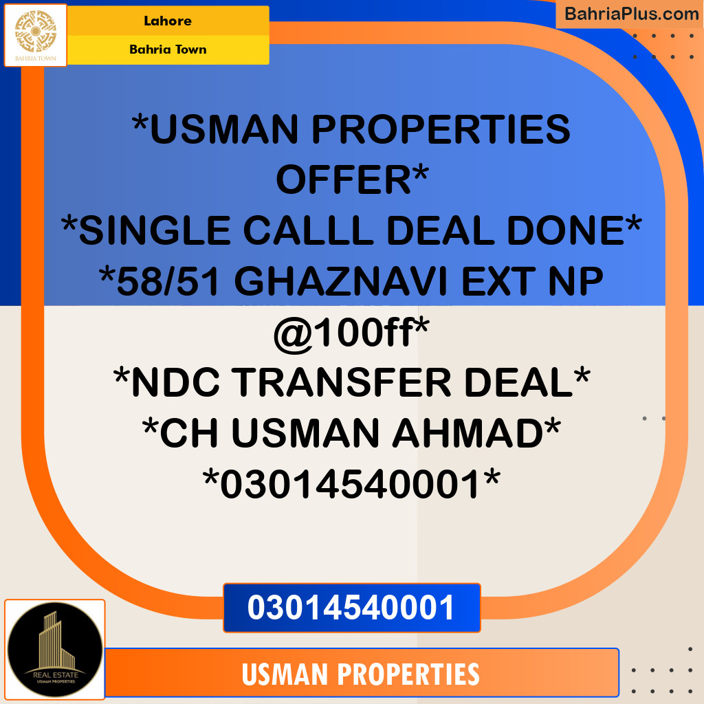 Residential Plot for Sale in Bahria Town, Lahore - (BP-292494)