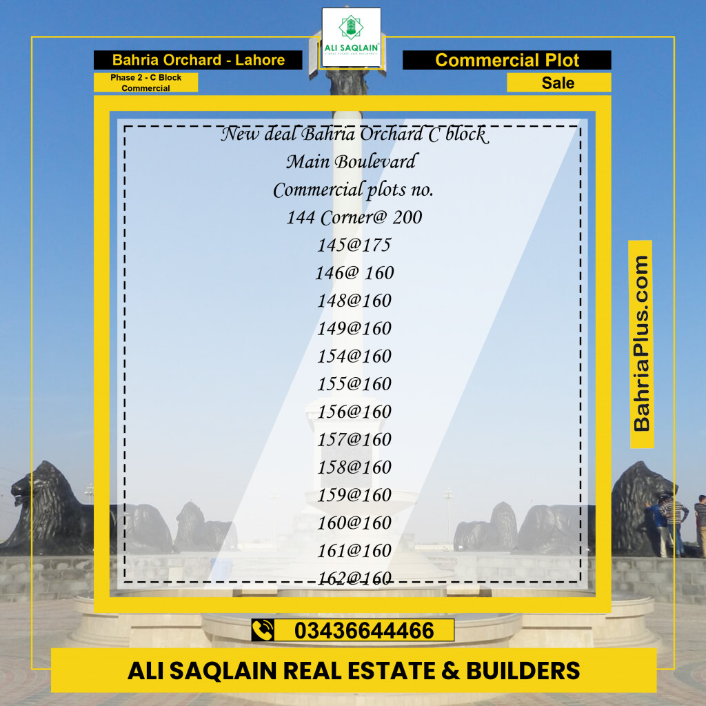 4 Marla Commercial Plot for Sale in Phase 2 - C Block Commercial -  Bahria Orchard, Lahore - (BP-292508)