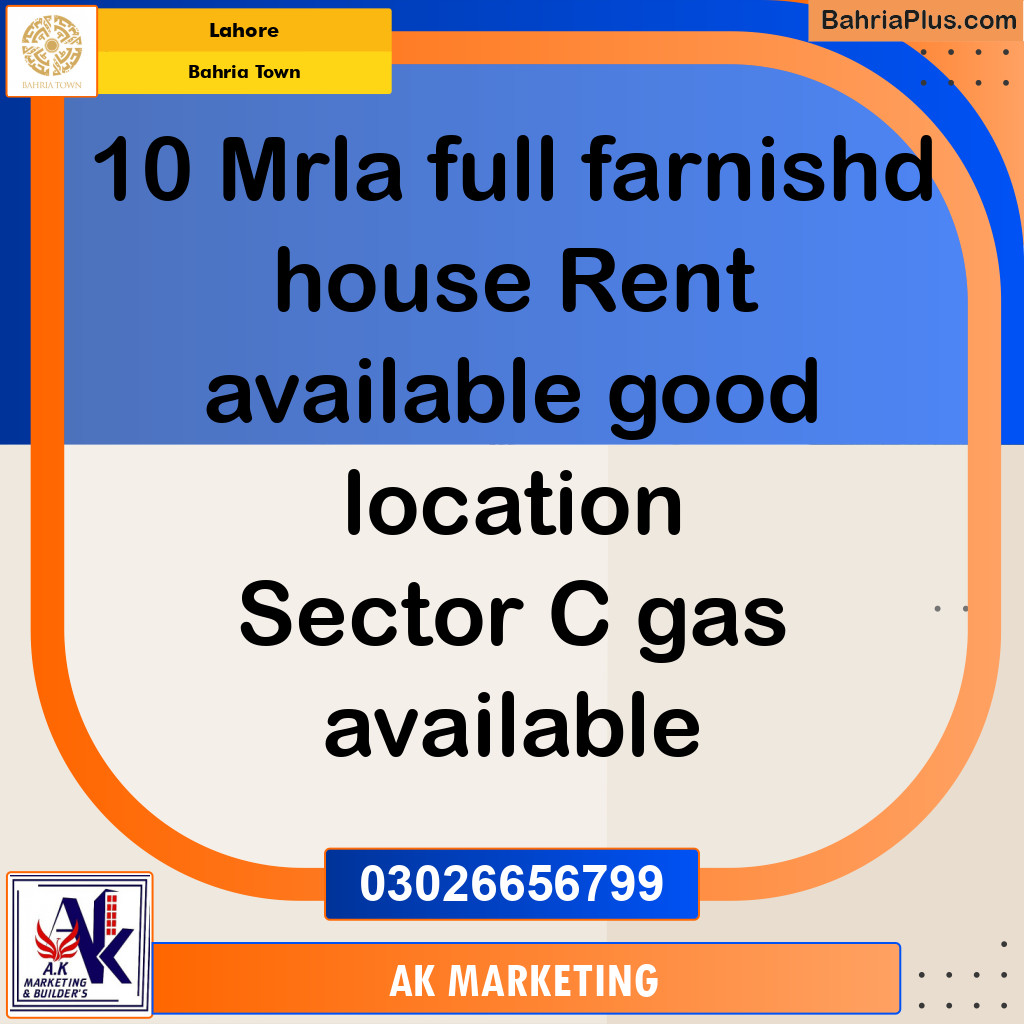 10 Marla Residential House for Rent in Bahria Town, Lahore - (BP-292513)