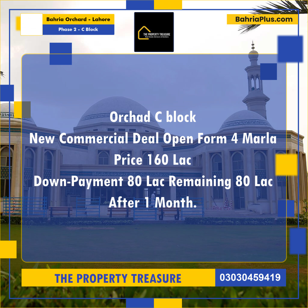 4 Marla Residential Plot for Sale in Phase 2 - C Block -  Bahria Orchard, Lahore - (BP-292519)
