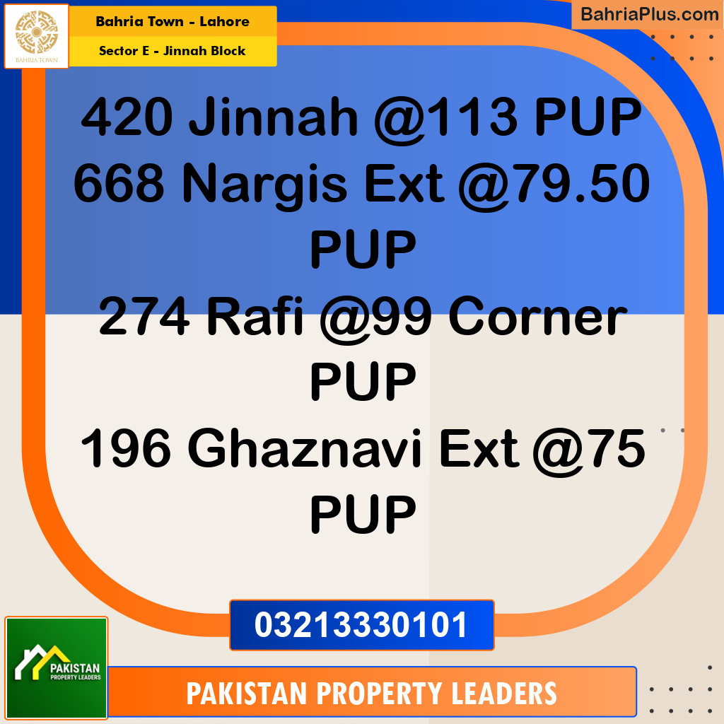 5 Marla Residential Plot for Sale in Sector E - Jinnah Block -  Bahria Town, Lahore - (BP-292596)