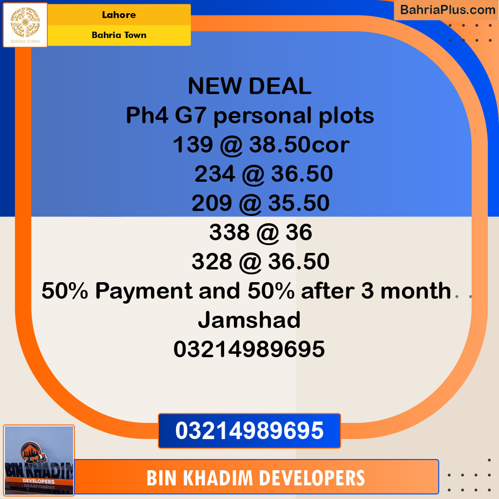 Residential Plot for Sale in Bahria Town, Lahore - (BP-292629)