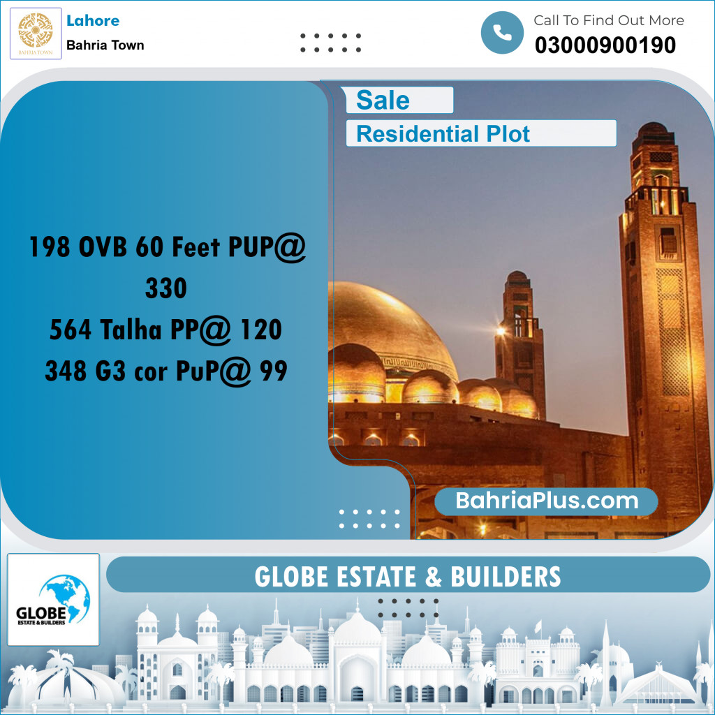 Residential Plot for Sale in Bahria Town, Lahore - (BP-292639)