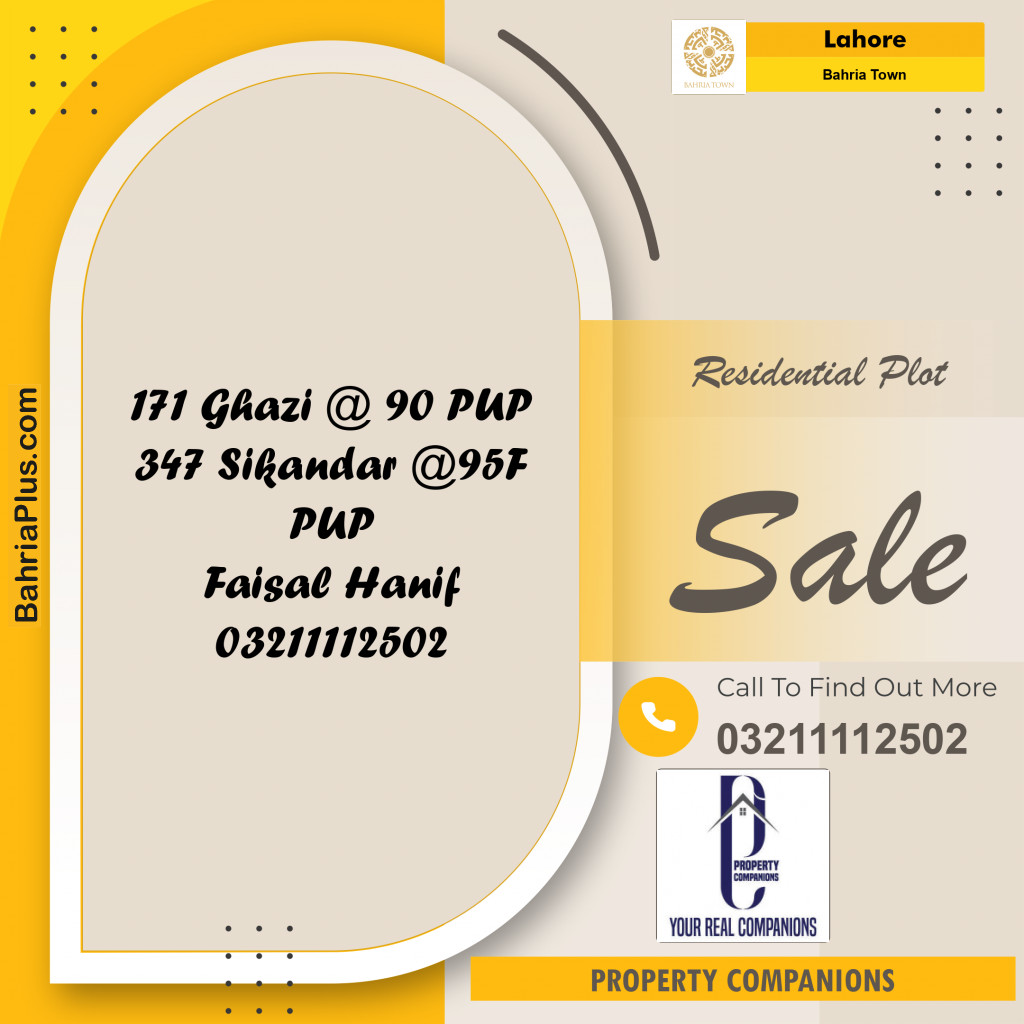 Residential Plot for Sale in Bahria Town, Lahore - (BP-292660)