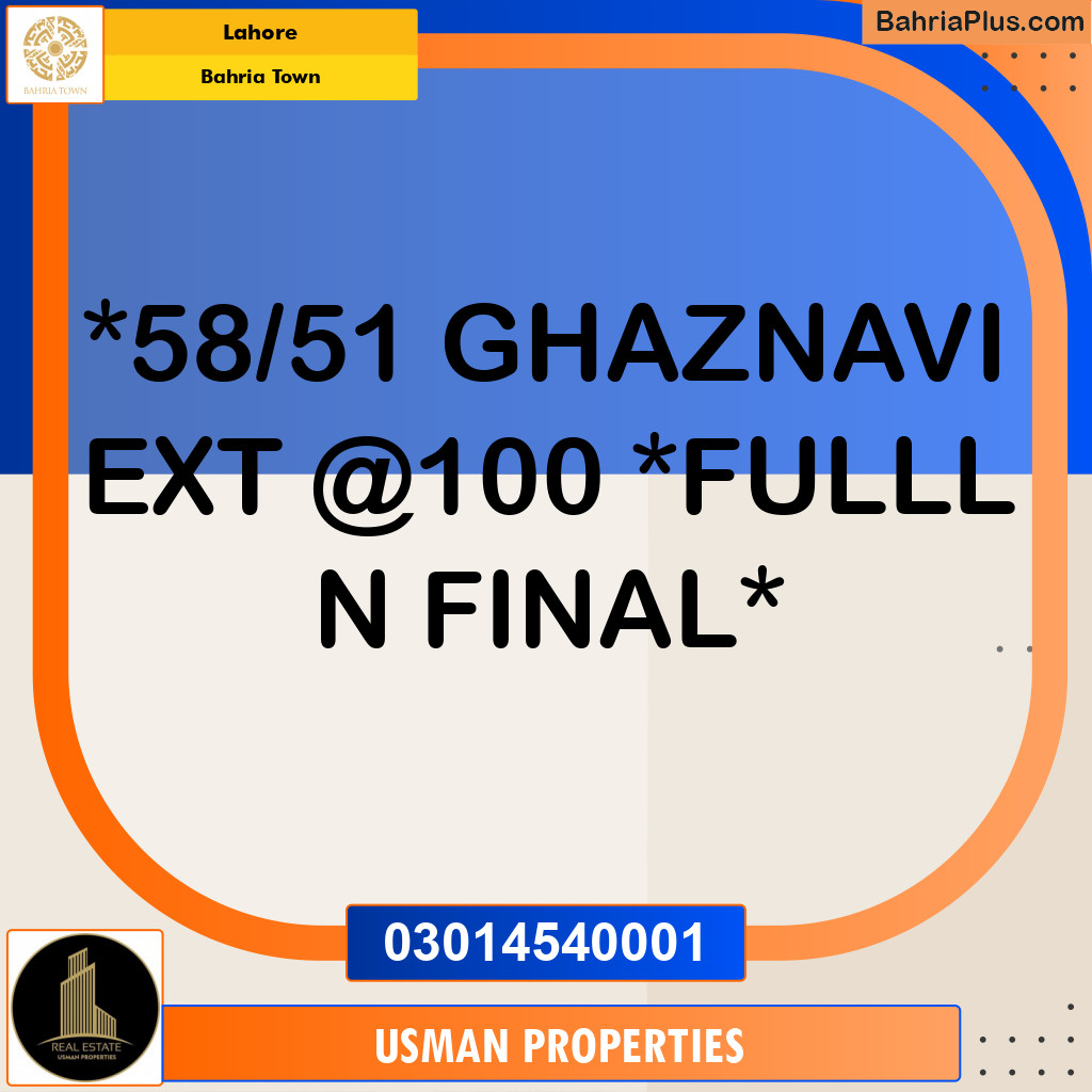 Residential Plot for Sale in Bahria Town, Lahore - (BP-292686)