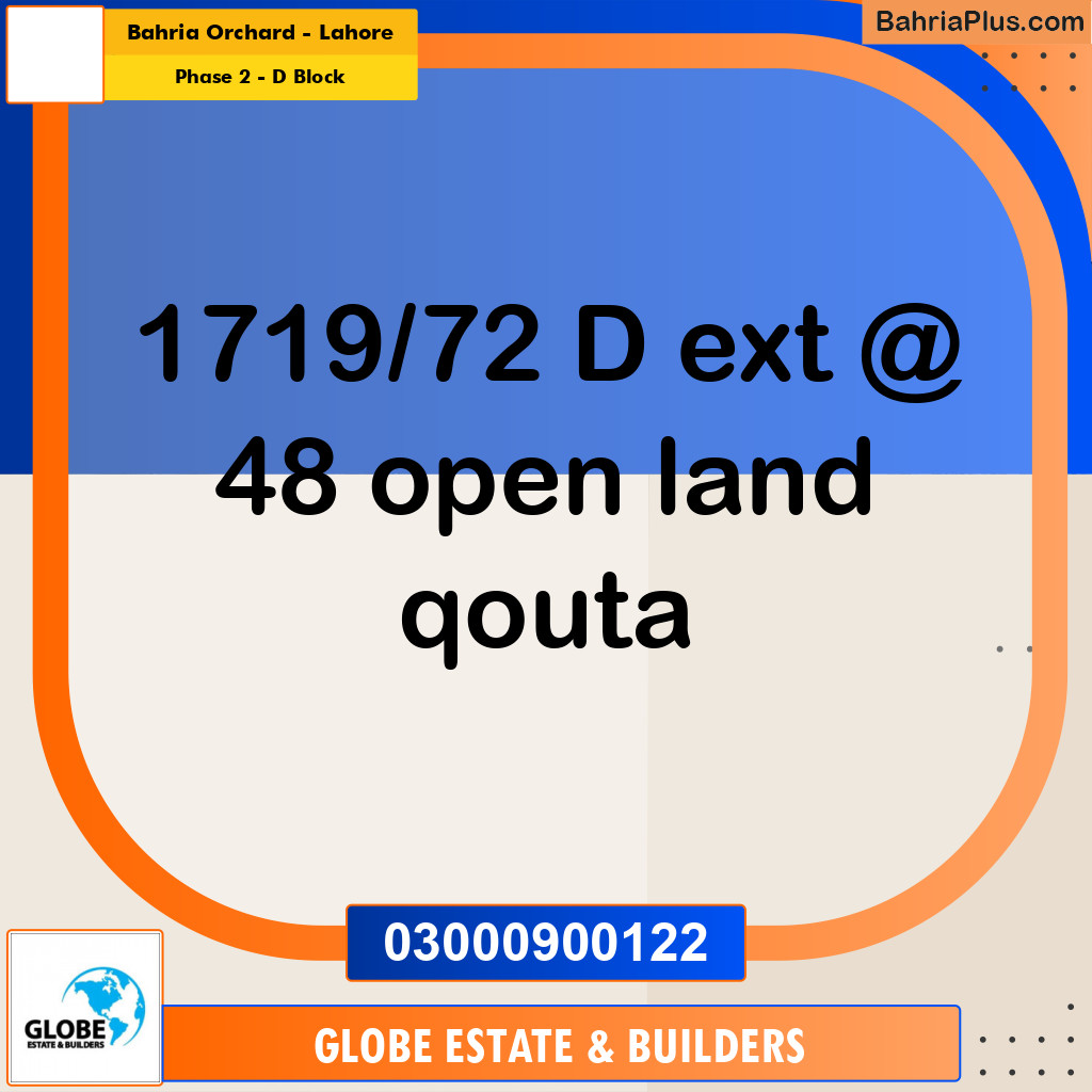 5 Marla Residential Plot for Sale in Phase 2 - D Block -  Bahria Orchard, Lahore - (BP-292715)