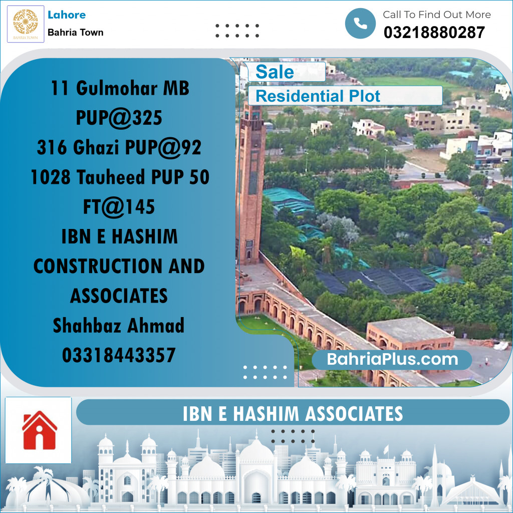 Residential Plot for Sale in Bahria Town, Lahore - (BP-292718)