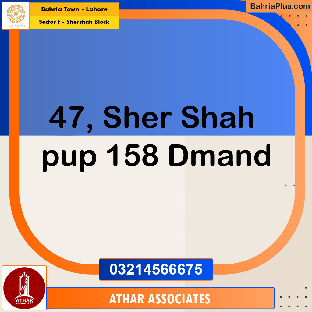 10 Marla Residential Plot for Sale in Sector F - Shershah Block -  Bahria Town, Lahore - (BP-292736)