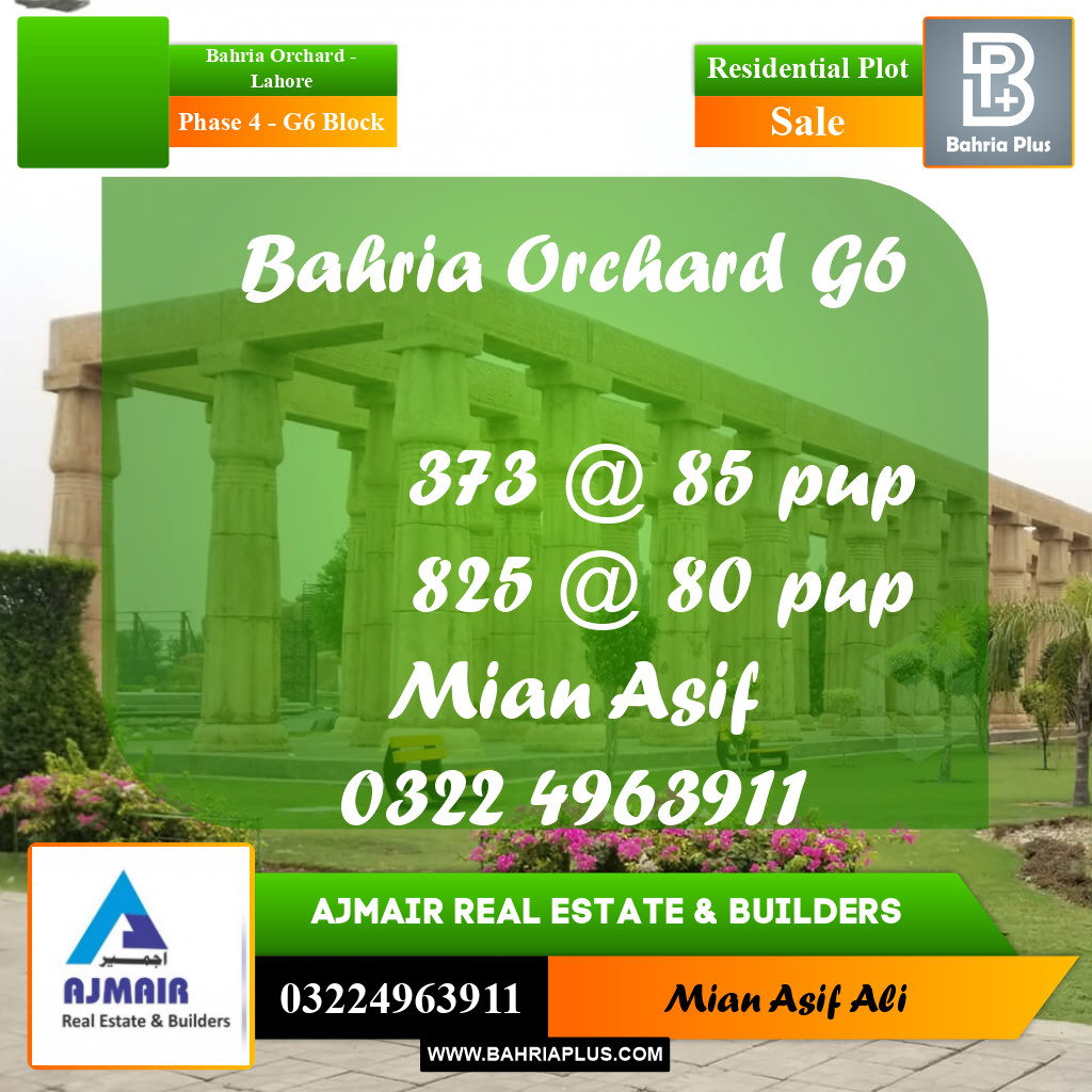 Residential Plot for Sale in Phase 4 - G6 Block -  Bahria Orchard, Lahore - (BP-292739)
