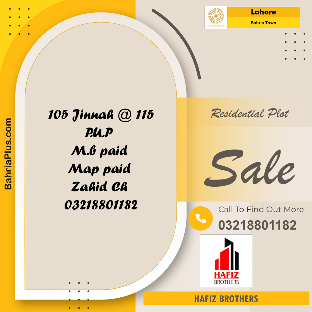 5 Marla Residential Plot for Sale in Bahria Town, Lahore - (BP-292756)