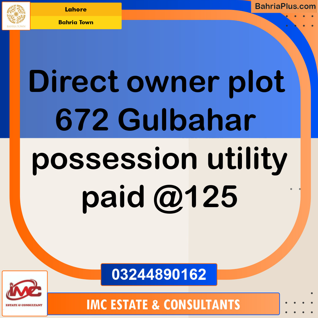 Residential Plot for Sale in Bahria Town, Lahore - (BP-292762)