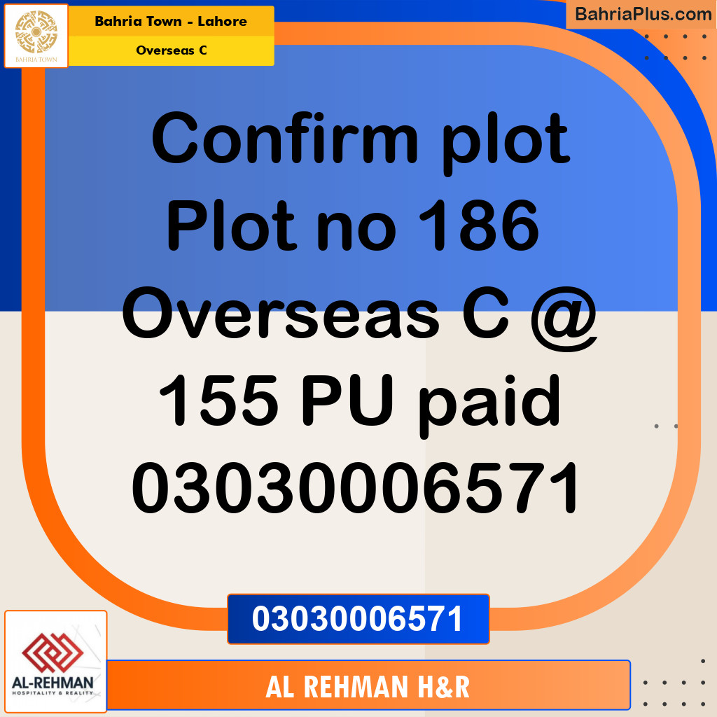 10 Marla Residential Plot for Sale in Overseas C -  Bahria Town, Lahore - (BP-292773)
