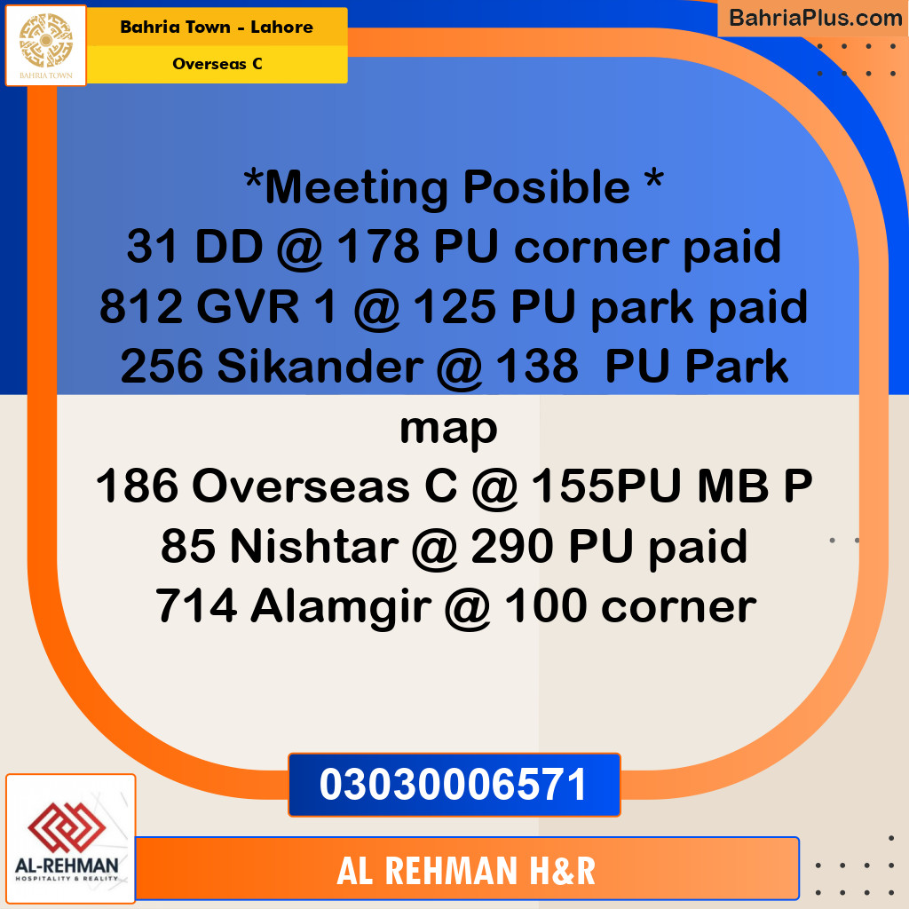 10 Marla Residential Plot for Sale in Overseas C -  Bahria Town, Lahore - (BP-292825)